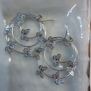 NWOT Guess butterfly earrings!